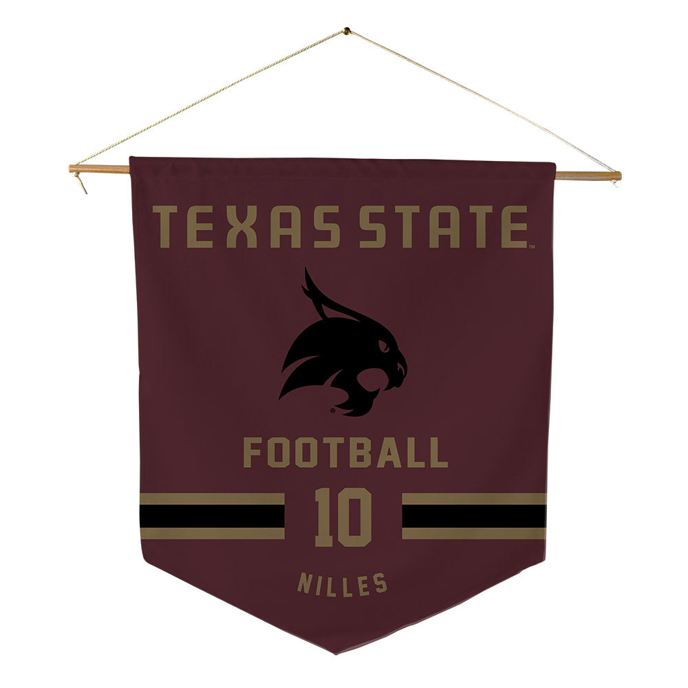 Texas State - NCAA Football : Cole Nilles - Pennant - 18" x 21"-0