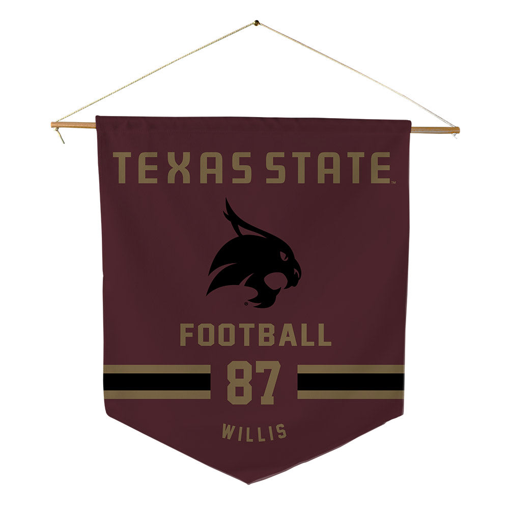 Texas State - NCAA Football : Kristopher Willis - Pennant - 18" x 21"-0