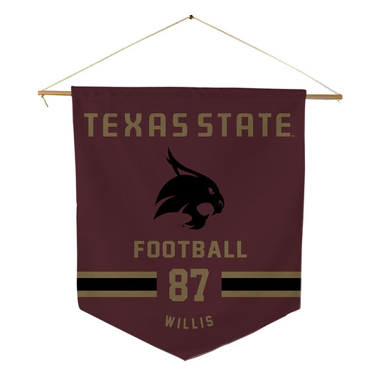 Texas State - NCAA Football : Kristopher Willis - Pennant - 18" x 21"-0