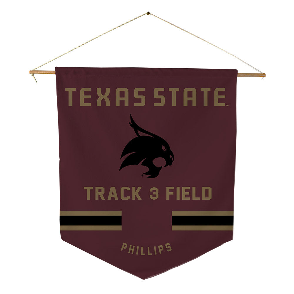 Texas State - NCAA Women's Track & Field : Mya Phillips - Pennant - 18" x 21"-0