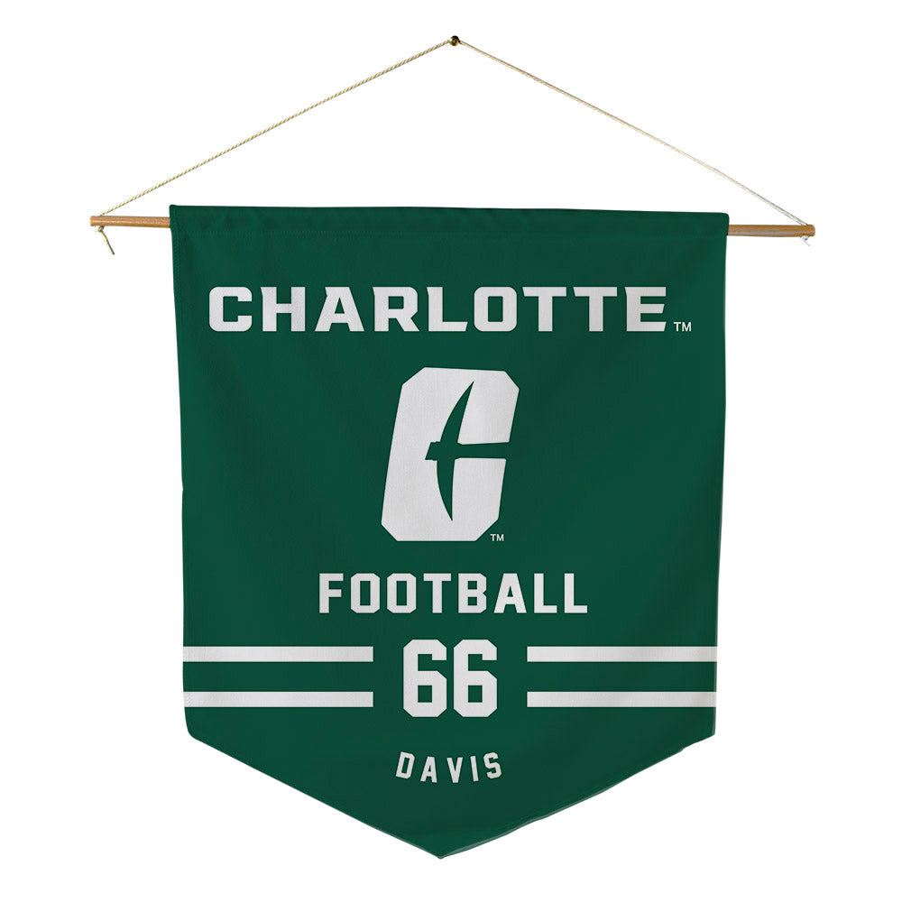 UNC Charlotte - NCAA Football : Omarion Davis - Pennant - 18" x 21"-0