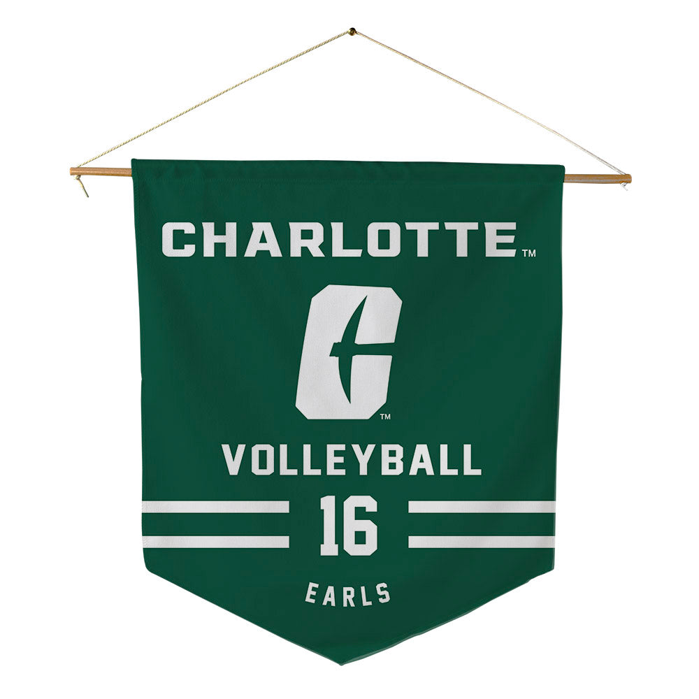 UNC Charlotte - NCAA Women's Volleyball : Kennedy Earls - Pennant - 18" x 21"-0