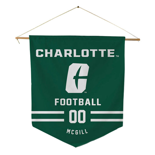 UNC Charlotte - NCAA Football : Mason McGill - Pennant - 18" x 21"-0