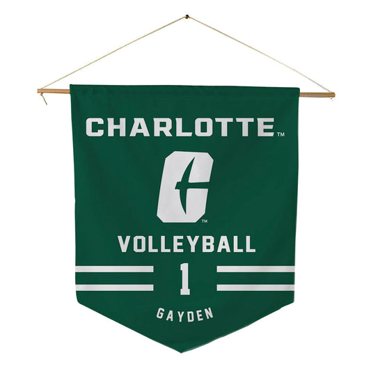 UNC Charlotte - NCAA Women's Volleyball : Dixie Gayden - Pennant - 18" x 21"-0