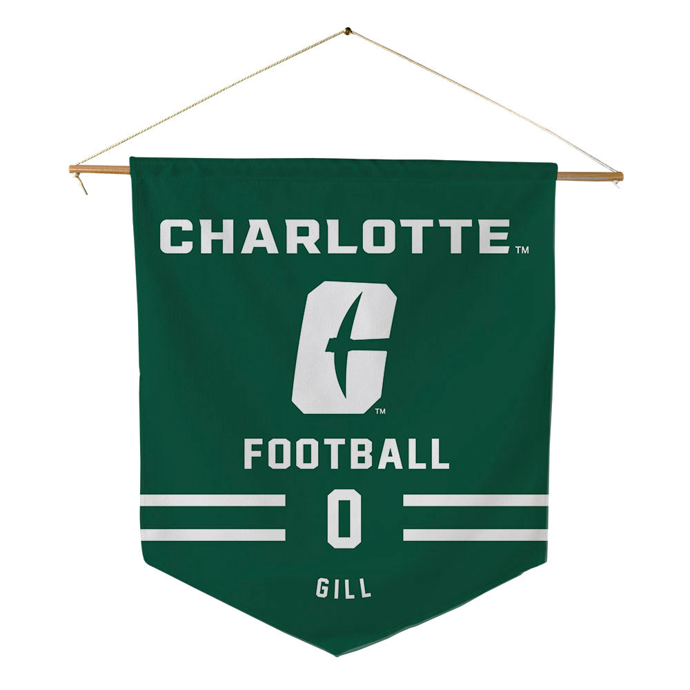 UNC Charlotte - NCAA Football : Collin Gill - Pennant - 18" x 21"-0
