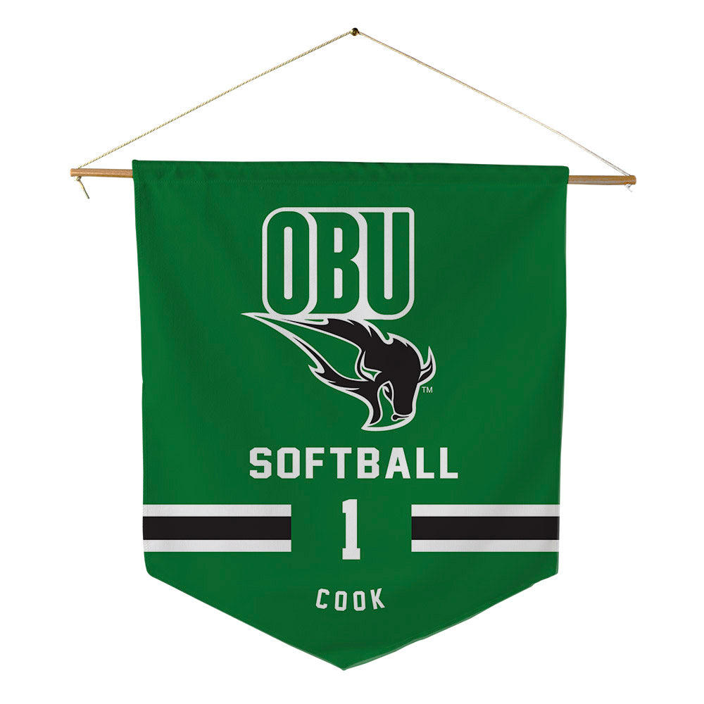 OKBU - NCAA Softball : Kaley Cook - Pennant - 18" x 21"-0