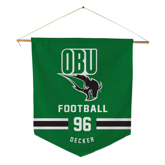 OKBU - NCAA Football : Trace Decker - Pennant - 18" x 21"-0