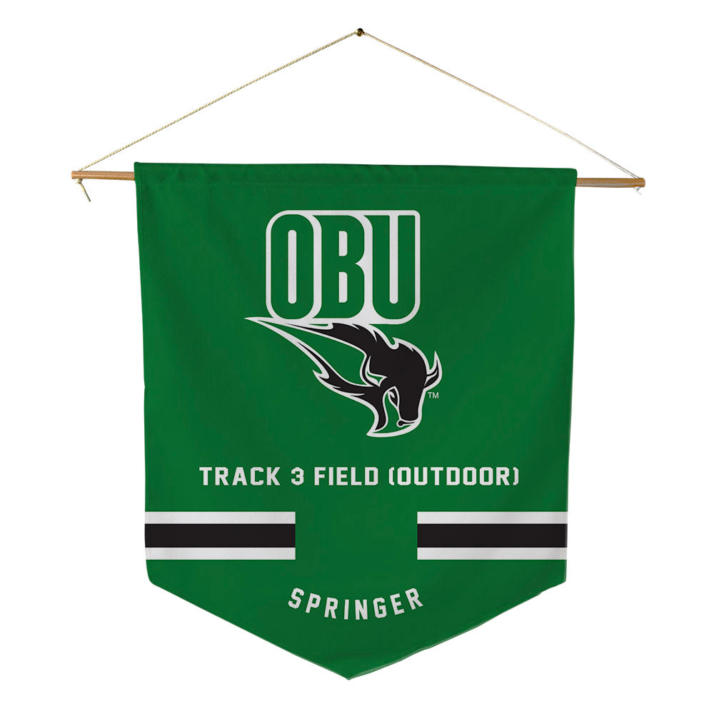 OKBU - NCAA Men's Track & Field : Derian Springer - Pennant - 18" x 21"-0