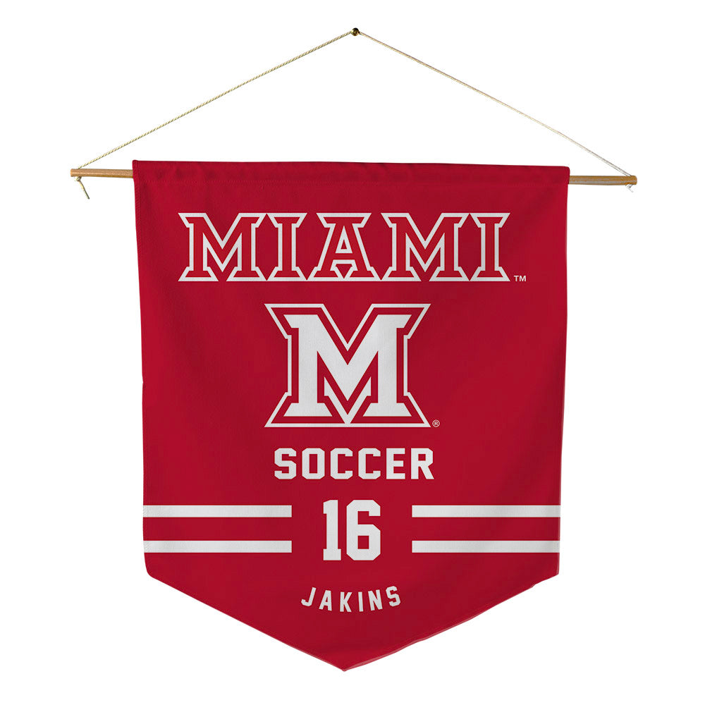Miami of Ohio - NCAA Women's Soccer : Layla Jakins - Pennant - 18" x 21"-0