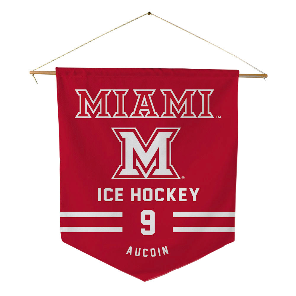 Miami of Ohio - NCAA Men's Ice Hockey : Kyle Aucoin - Pennant - 18" x 21"-0