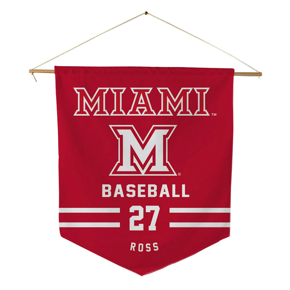 Miami of Ohio - NCAA Baseball : Luke Ross - Pennant - 18" x 21"-0
