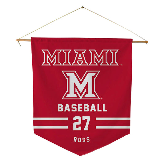 Miami of Ohio - NCAA Baseball : Luke Ross - Pennant - 18" x 21"-0
