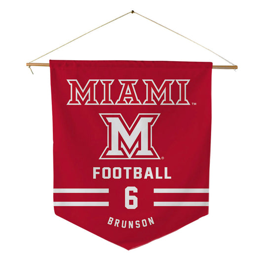 Miami of Ohio - Football Alumni : Jordan Brunson - Pennant - 18" x 21"-0