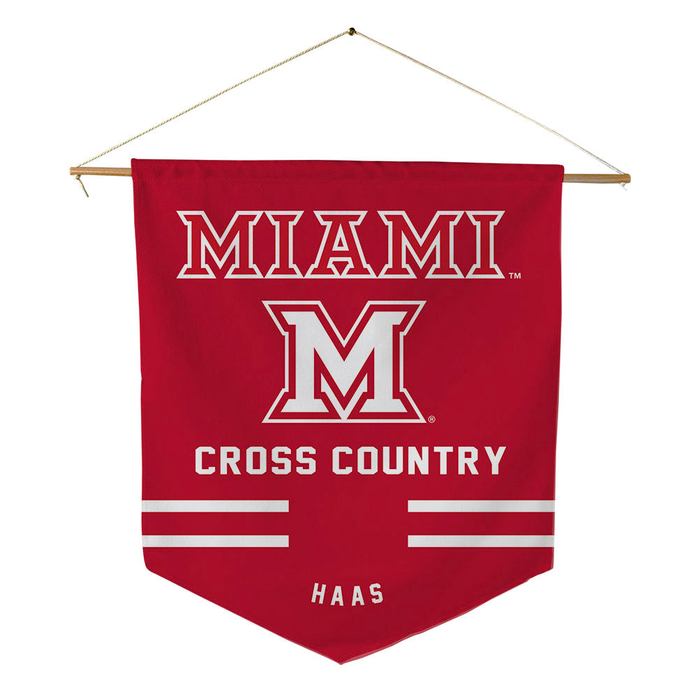 Miami of Ohio - NCAA Men's Cross Country : Brandon Haas - Pennant - 18" x 21"-0