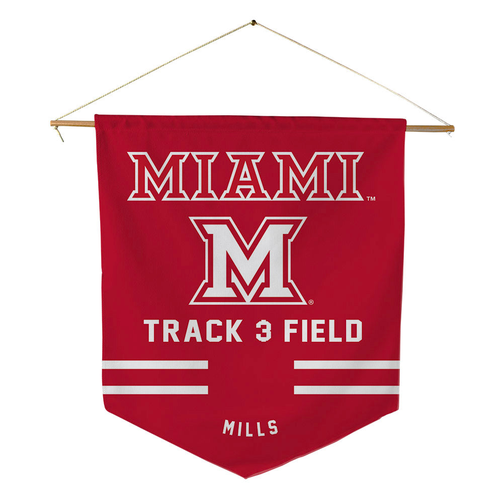 Miami of Ohio - NCAA Men's Track & Field : Julian Mills - Pennant - 18" x 21"-0