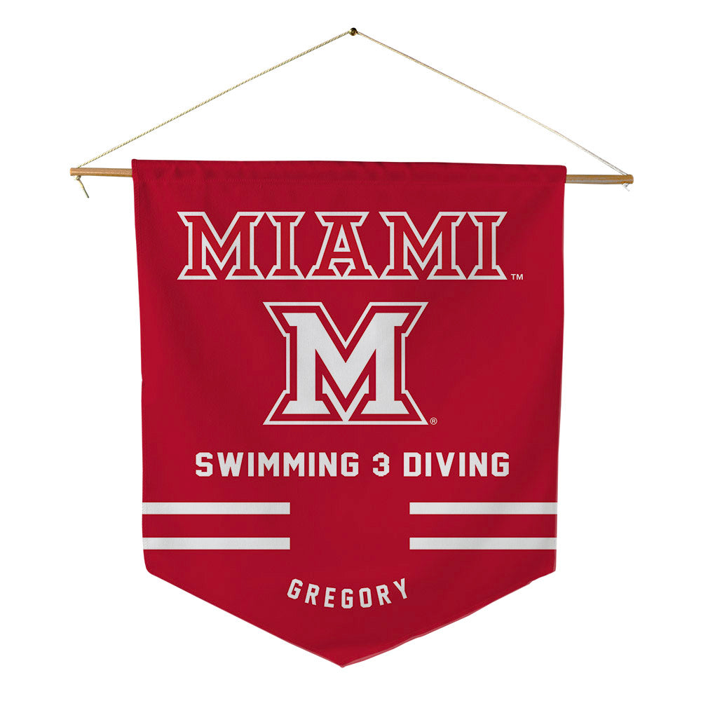 Miami of Ohio - NCAA Women's Swimming & Diving : Elizabeth Gregory - Pennant - 18" x 21"-0