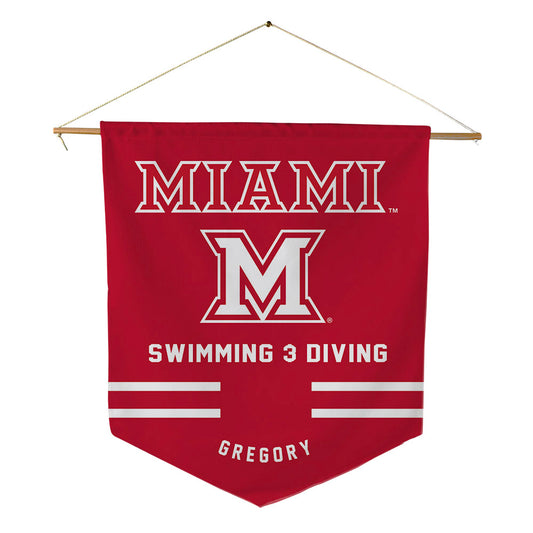 Miami of Ohio - NCAA Women's Swimming & Diving : Elizabeth Gregory - Pennant - 18" x 21"-0