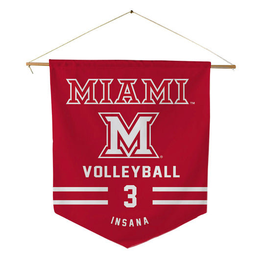 Miami of Ohio - NCAA Women's Volleyball : Maria Insana - Pennant - 18" x 21"-0