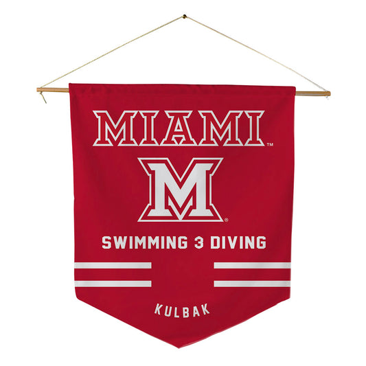 Miami of Ohio - NCAA Men's Swimming & Diving : Noam Kulbak - Pennant - 18" x 21"-0