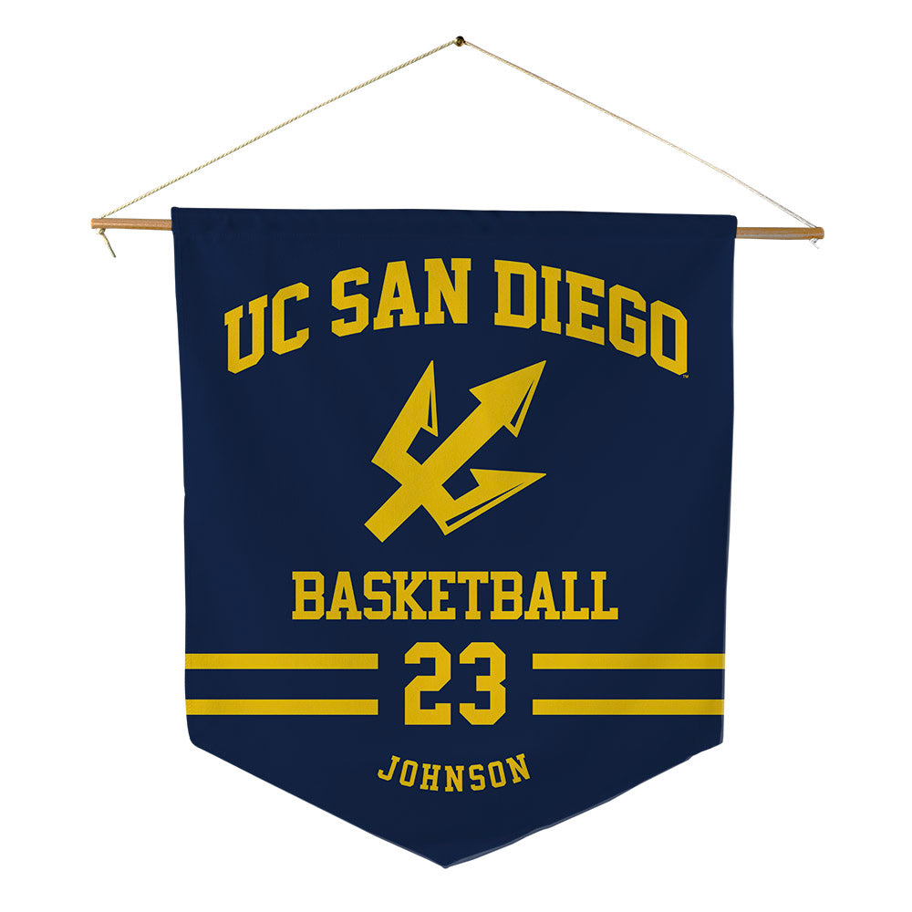 UCSD - NCAA Men's Basketball : Trap Johnson - Pennant - 18" x 21"-0