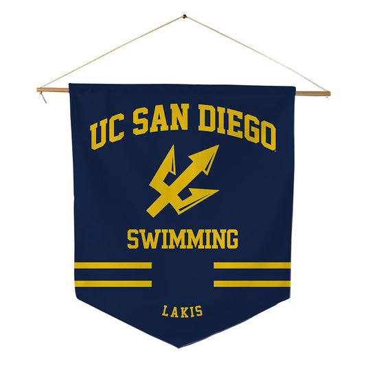 UCSD - NCAA Men's Swimming : Logan Lakis - Pennant - 18" x 21"-0