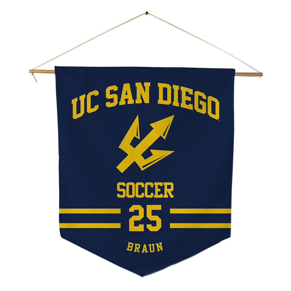 UCSD - NCAA Men's Soccer : Keenai Braun - Pennant - 18" x 21"-0