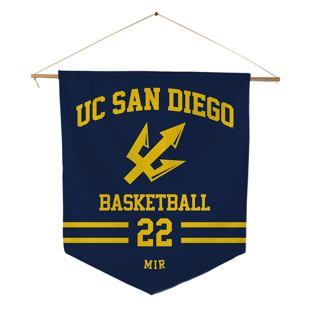 UCSD - NCAA Men's Basketball : Yaqub Mir - Pennant - 18" x 21"-0