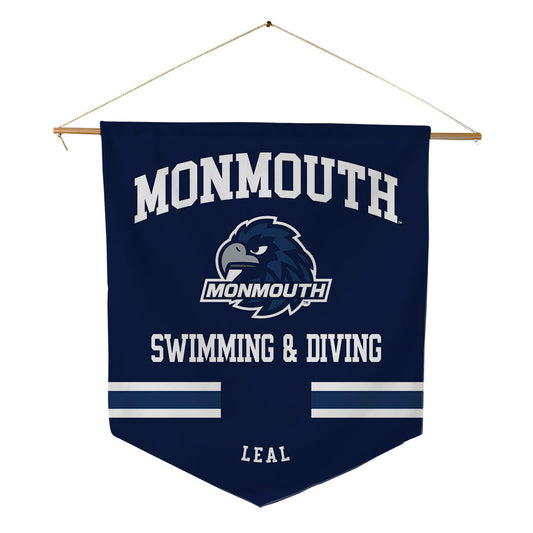 Monmouth - NCAA Men's Swimming & Diving : Sebastian Leal - Pennant - 18" x 21"-0