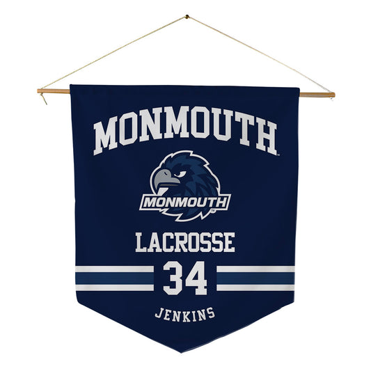 Monmouth - NCAA Men's Lacrosse : Jaeden Jenkins - Pennant - 18" x 21"-0