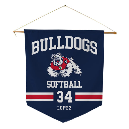 Fresno State - NCAA Softball : Christal Lopez - Pennant - 18" x 21"-0