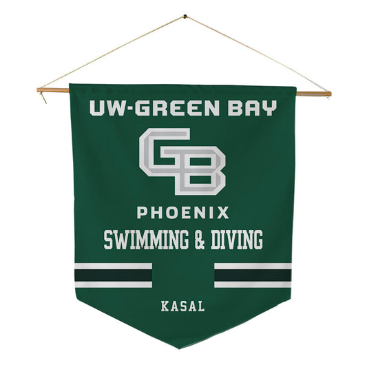 UW Green Bay - NCAA Men's Swimming & Diving : Max Kasal - Pennant - 18" x 21"-0