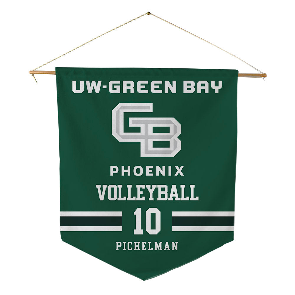 UW Green Bay - NCAA Women's Volleyball : Diane Pichelman - Pennant - 18" x 21"-0