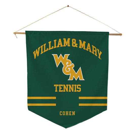 William & Mary - NCAA Men's Tennis : Austin Cohen - Pennant - 18" x 21"-0