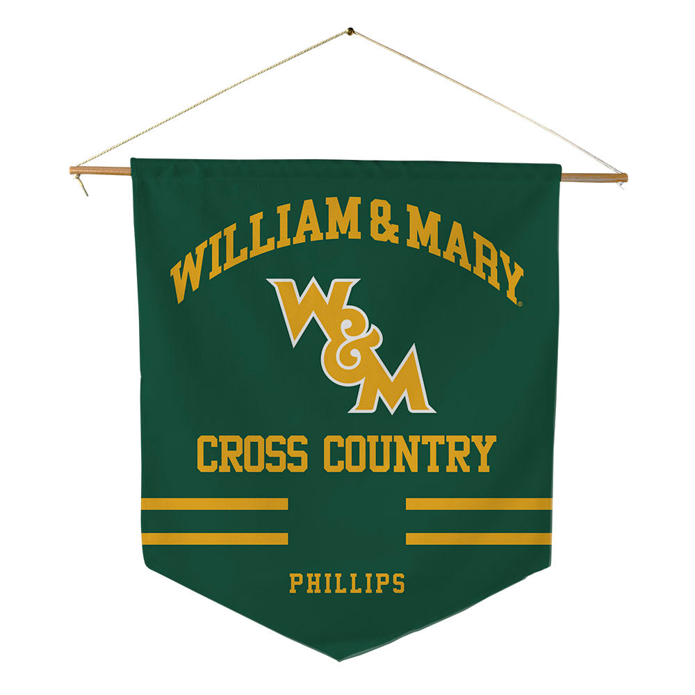 William & Mary - NCAA Men's Cross Country : Eli Phillips - Pennant - 18" x 21"-0