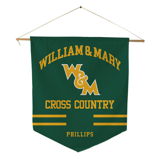 William & Mary - NCAA Men's Cross Country : Eli Phillips - Pennant - 18" x 21"-0