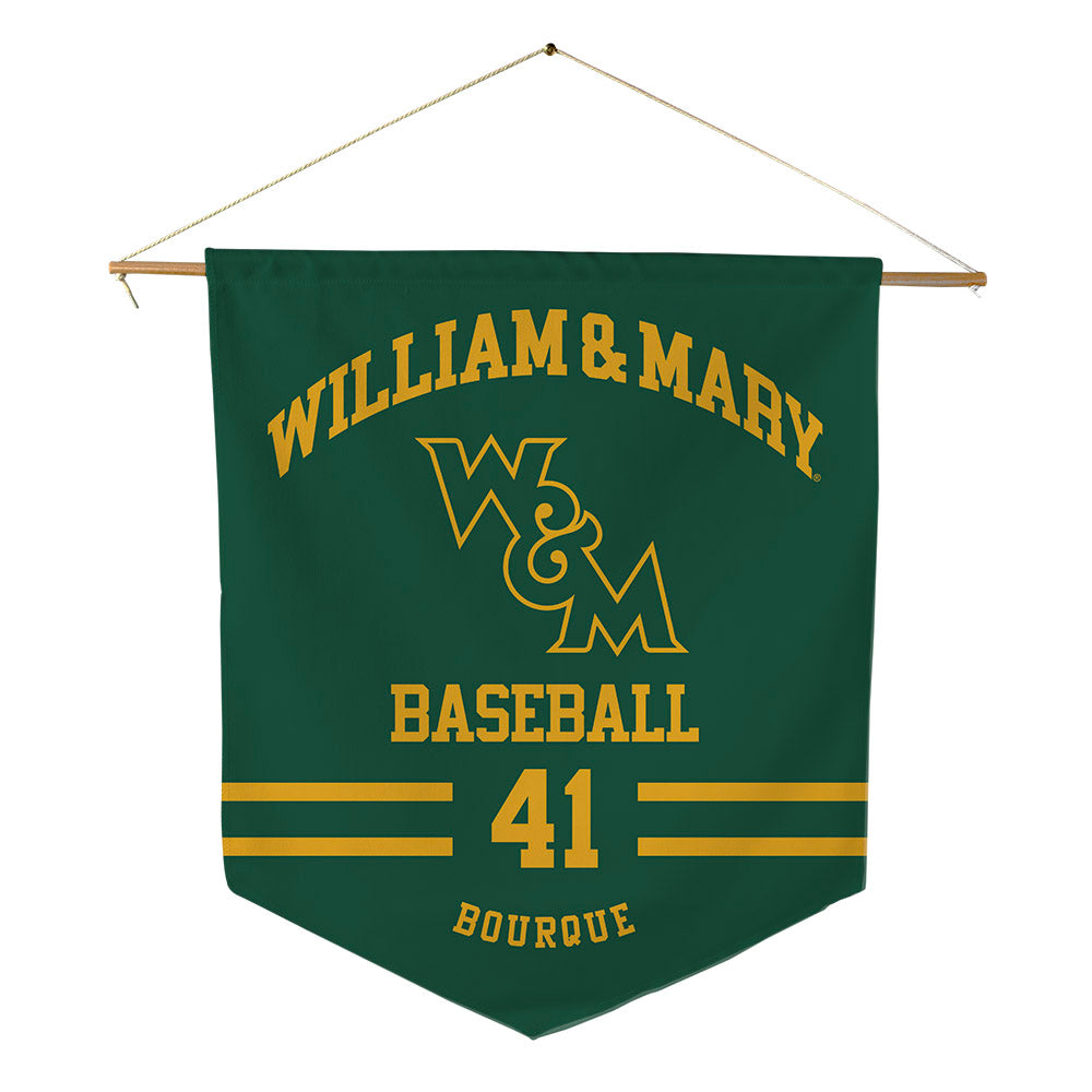 William & Mary - NCAA Baseball : Tom Bourque - Pennant - 18" x 21"-0