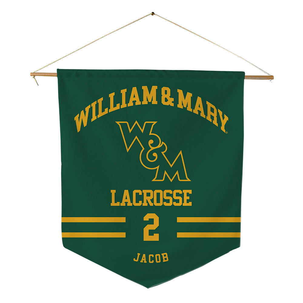 William & Mary - NCAA Women's Lacrosse : Margaret Jacob - Pennant - 18" x 21"-0