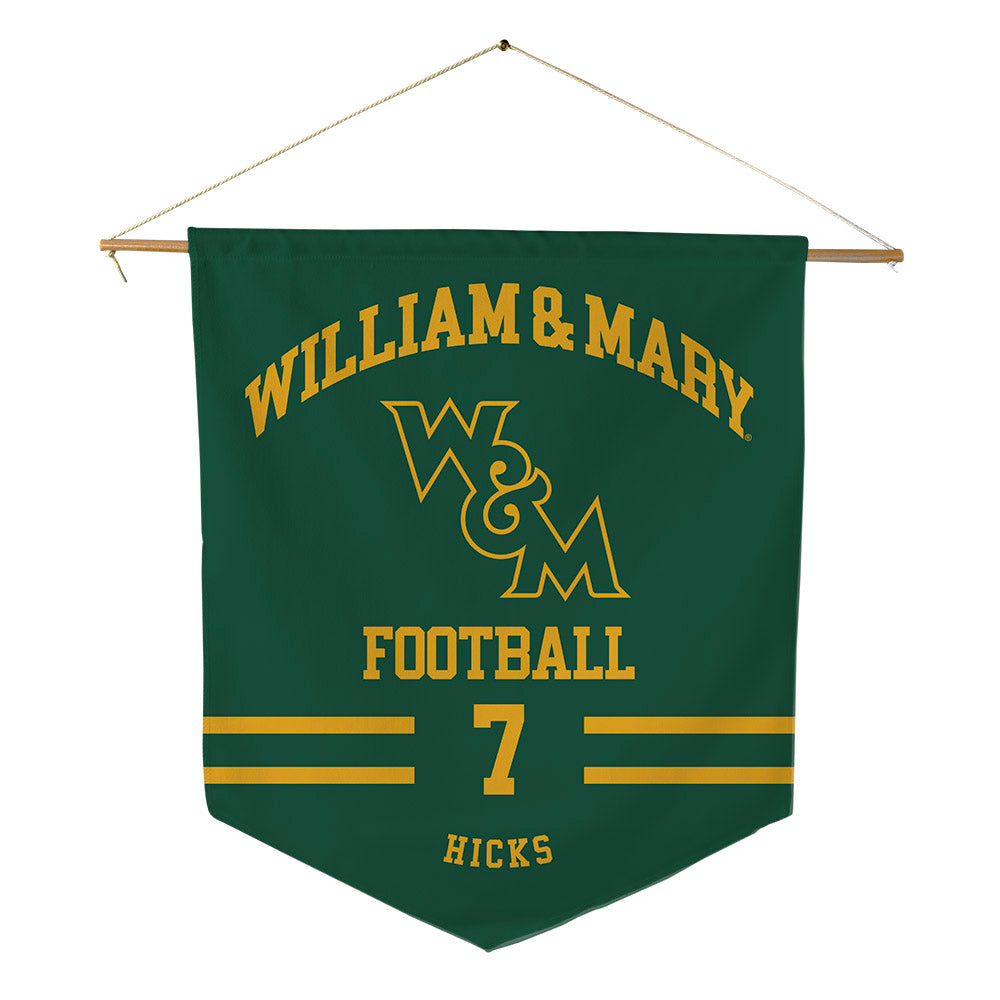 William & Mary - NCAA Football : Stephon Hicks - Pennant - 18" x 21"-0