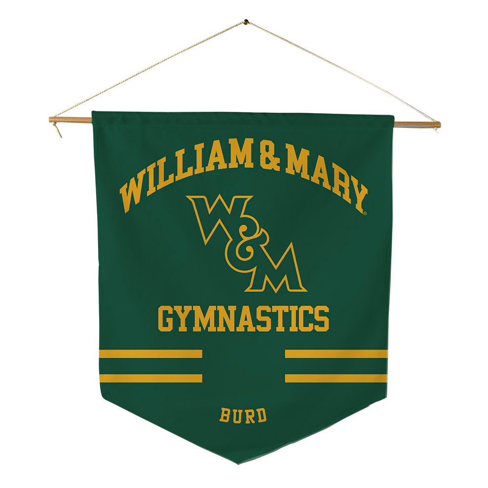 William & Mary - NCAA Women's Gymnastics : Samantha Burd - Pennant - 18" x 21"-0