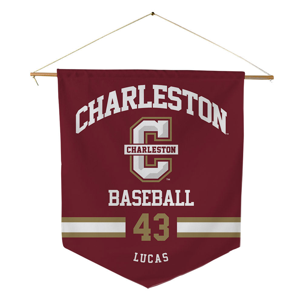 Charleston - NCAA Baseball : Asher Lucas - Pennant - 18" x 21"-0