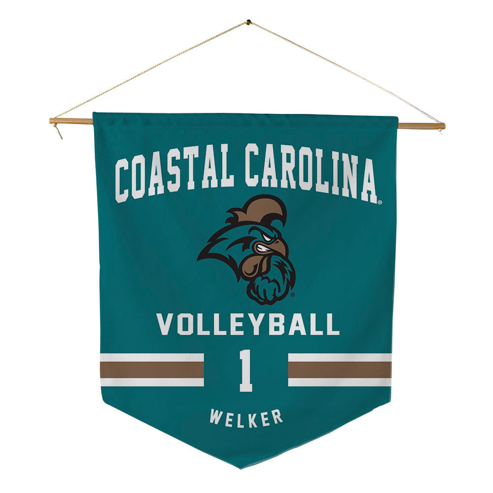 Coastal Carolina - NCAA Women's Volleyball : Hatteras Welker - Pennant - 18" x 21"-0