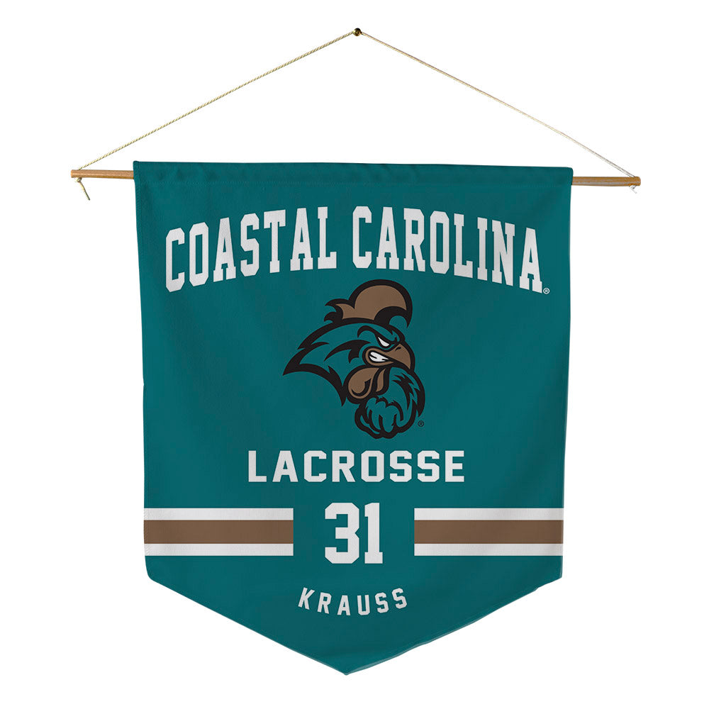 Coastal Carolina - NCAA Women's Lacrosse : Erica Krauss - Pennant - 18" x 21"-0