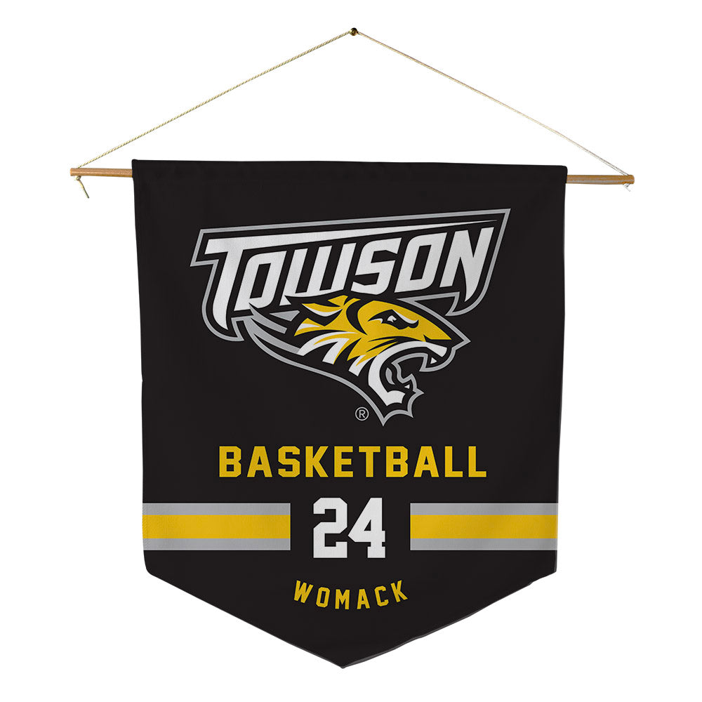 Towson - NCAA Men's Basketball : Jaquan Womack - Pennant - 18" x 21"-0