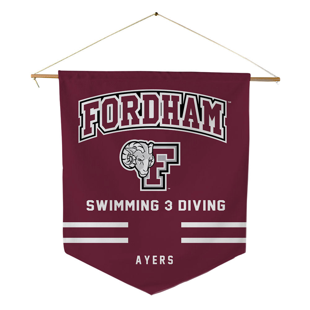 Fordham - NCAA Men's Swimming & Diving : Alex Ayers - Pennant - 18" x 21"-0
