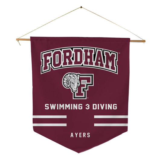 Fordham - NCAA Men's Swimming & Diving : Alex Ayers - Pennant - 18" x 21"-0