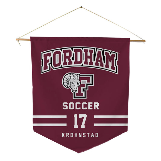 Fordham - NCAA Men's Soccer : Erik Krohnstad - Pennant - 18" x 21"-0