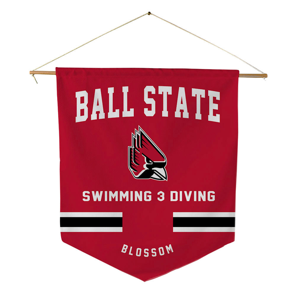 Ball State - NCAA Men's Swimming & Diving : Seth Blossom - Pennant - 18" x 21"-0