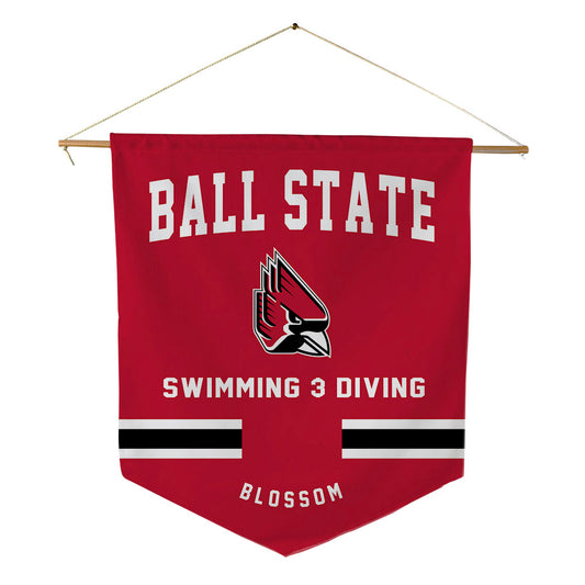 Ball State - NCAA Men's Swimming & Diving : Seth Blossom - Pennant - 18" x 21"-0