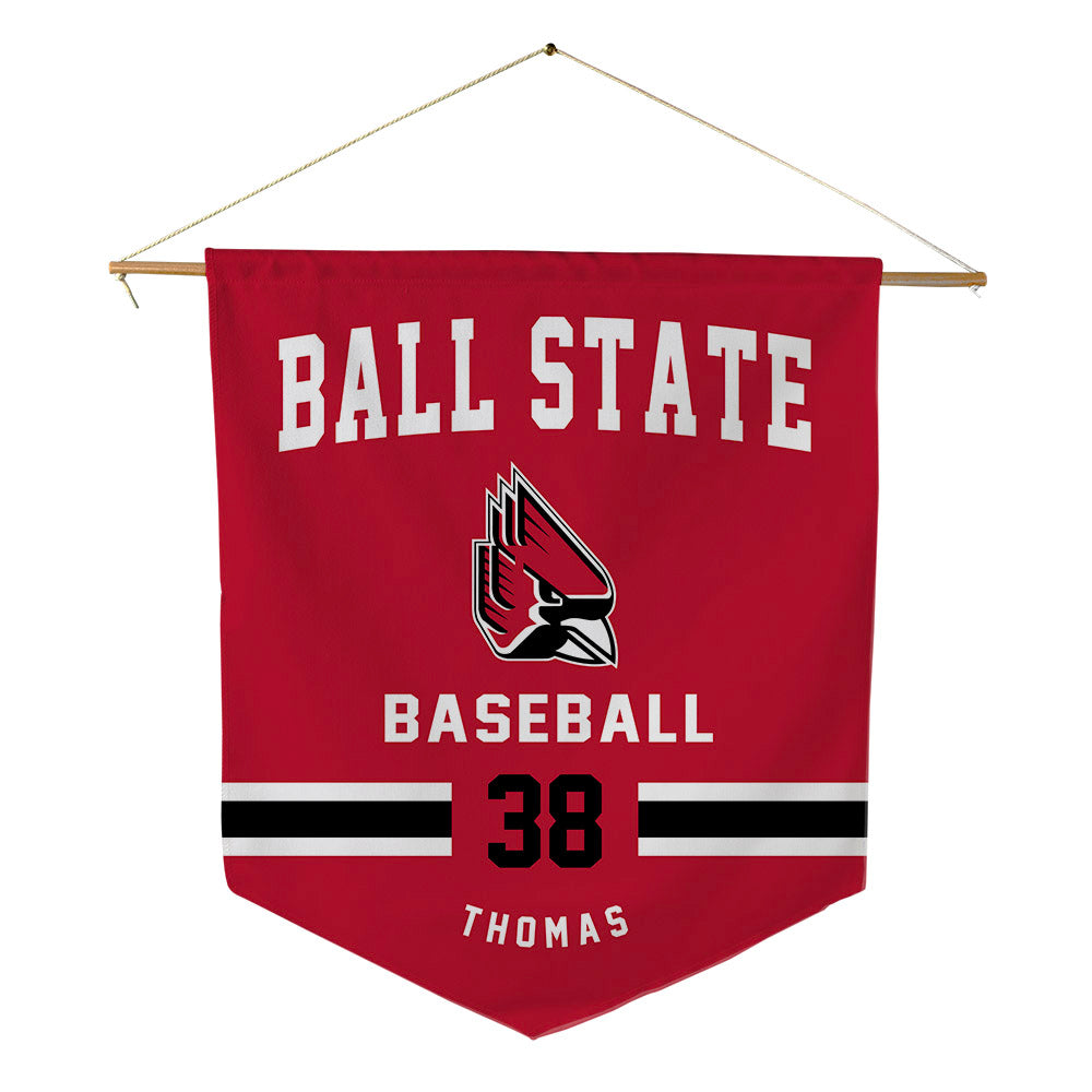 Ball State - NCAA Baseball : Kenskey Thomas - Pennant - 18" x 21"-0