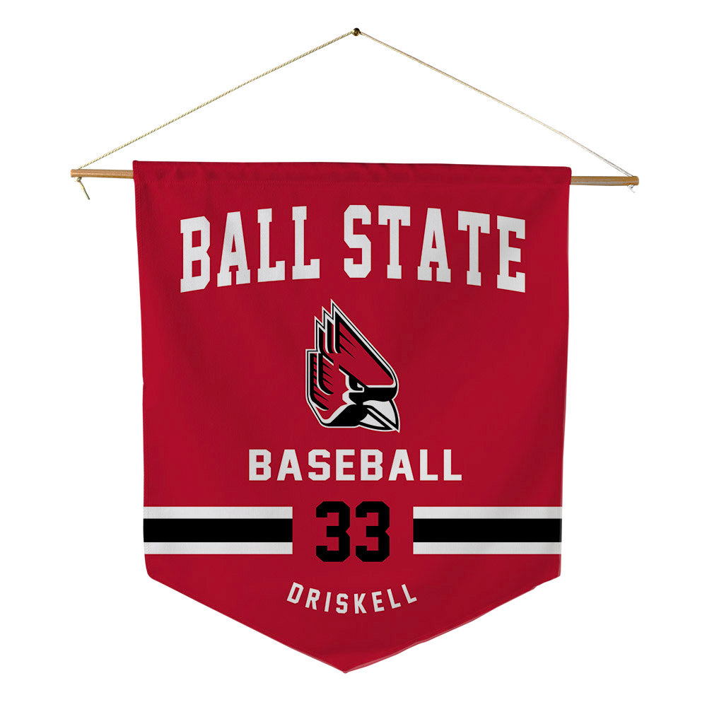 Ball State - NCAA Baseball : Eli Driskell - Pennant - 18" x 21"-0